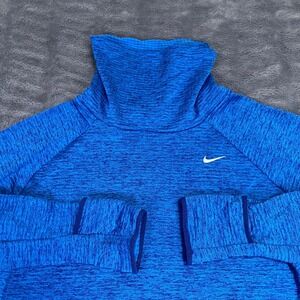 Nike Running Dri-Fit Cowl Neck Pullover Blue Heather Long Sleeve 799891-455 L